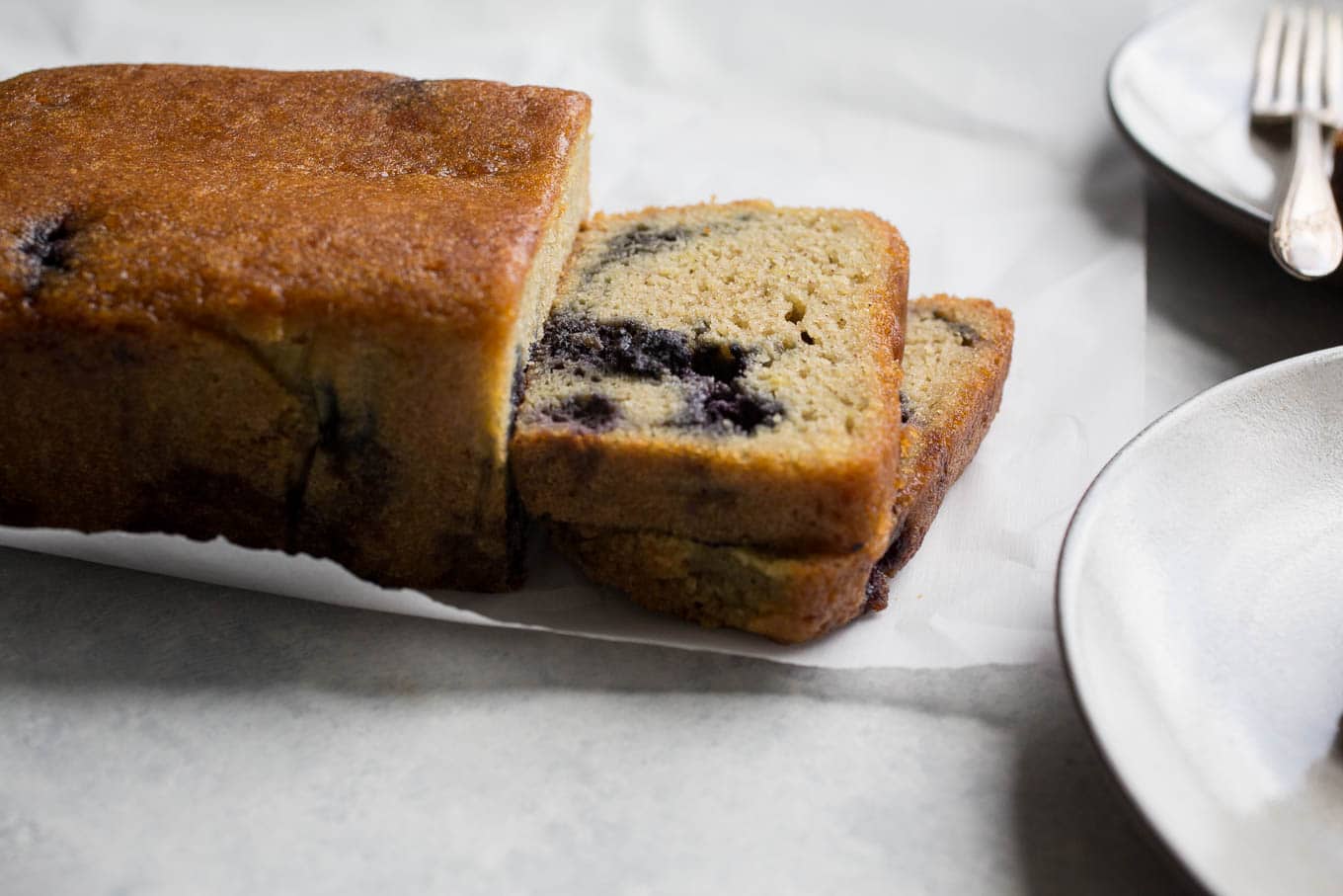 Lemony Almond-Blueberry Cake (gluten-free, dairy-free) | saltedplains.com
