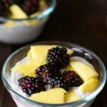 Coconut Chia Pudding with Mango & Blackberries - super simple breakfast! Gluten-free + Vegan | saltedplains.com