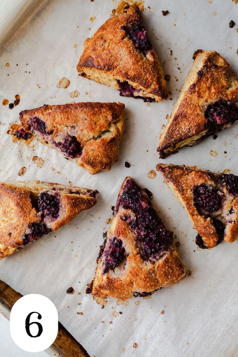 Baked scones with blueberries.
