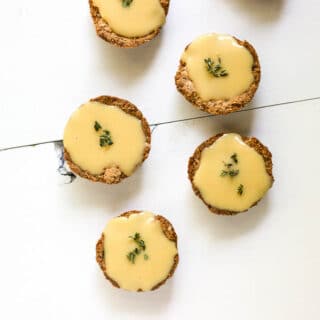 Lemon Tartlets with Thyme Crust is a sweet and savory gluten-free treat for fall! | saltedplains.com