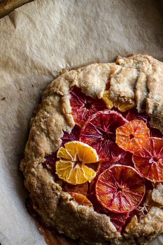 Gluten-free and refined sugar-free winter citrus galette | saltedplains.com