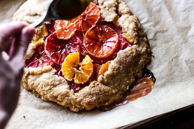 Gluten-free and refined sugar-free winter citrus galette | saltedplains.com