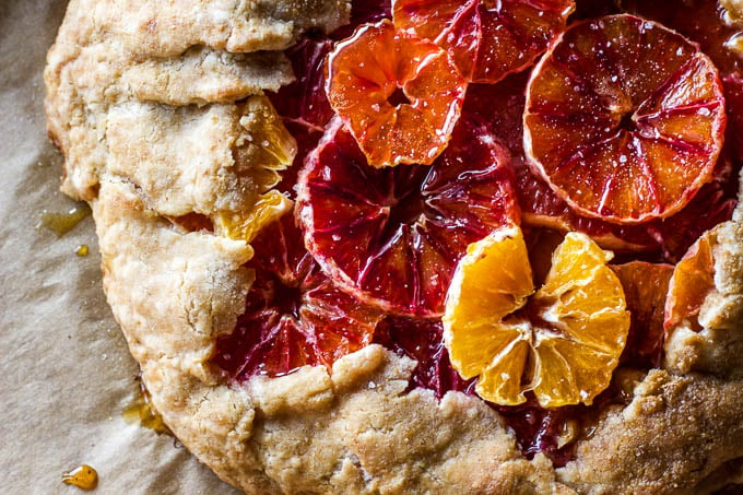 Gluten-free and refined sugar-free winter citrus galette | saltedplains.com