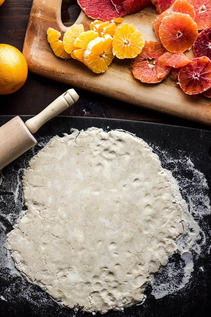 Gluten-free and refined sugar-free winter citrus galette | saltedplains.com