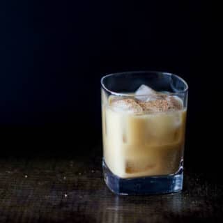 vegan bourbon milk punch #cocktail | saltedplains.com