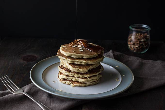 Gluten-Free Oatmeal Nut Pancakes | saltedplains.com