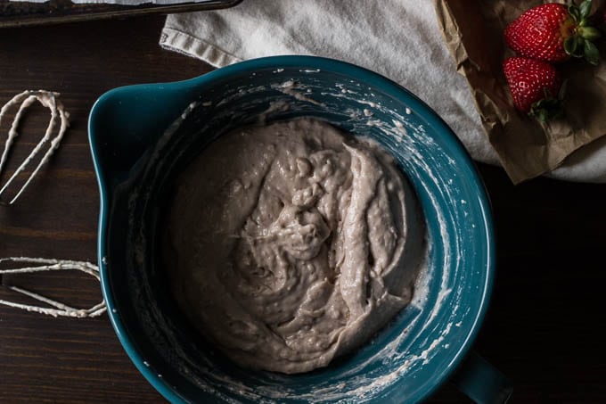 Double Chocolate Chip Cookies with Strawberry-Coconut Cream | saltedplains.com #glutenfree #paleo