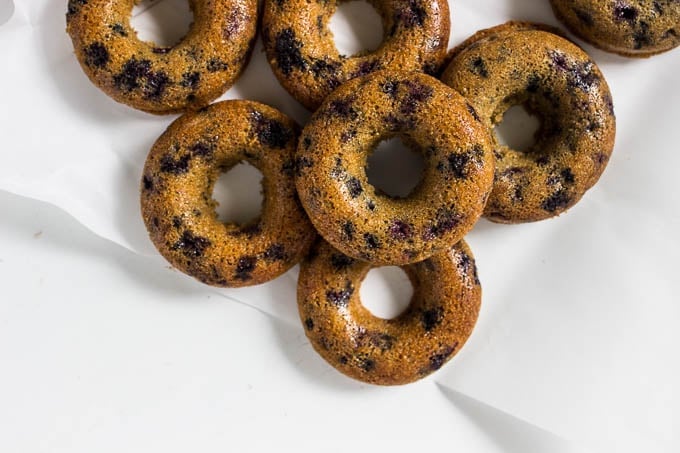 Blueberry Cinnamon Cake Donuts #glutenfree | saltedplains.com