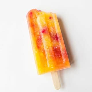 A mango raspberry popsicle.