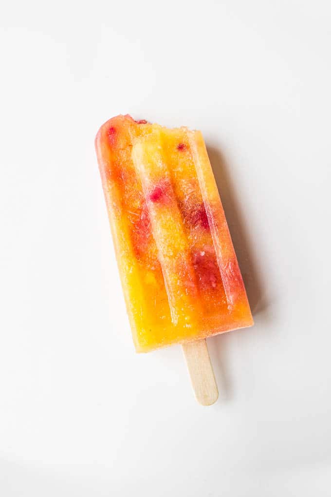 Mango Raspberry Bellini Popsicles | saltedplains.com