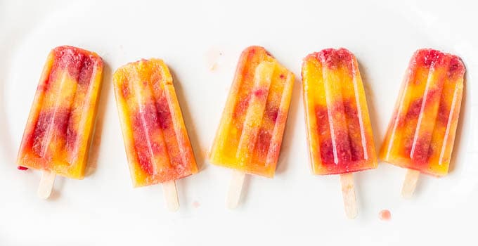 Mango Raspberry Bellini Popsicles | saltedplains.com