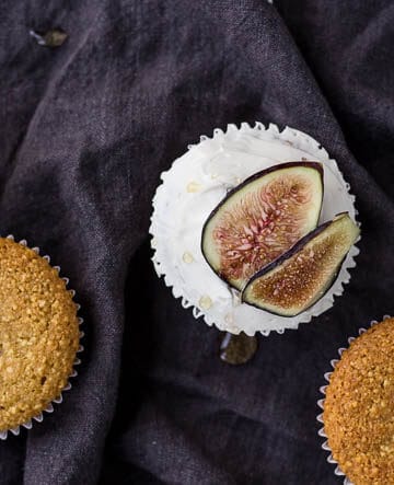 Olive Oil Cupcakes with Figs and Honey (gluten-free, dairy-free)
