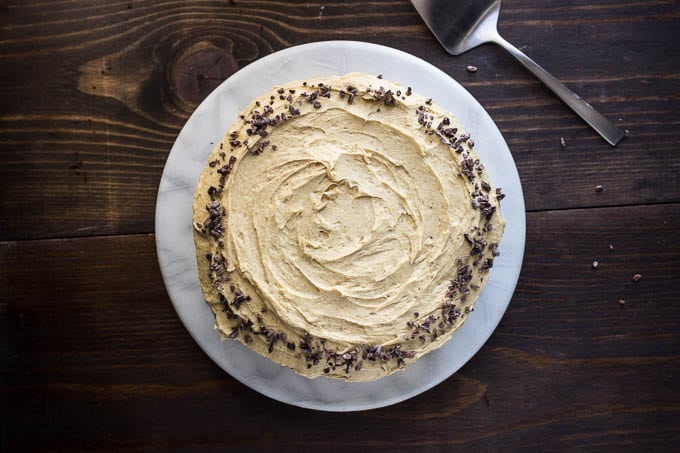 Chocolate Cake with Pumpkin Spice Frosting | gluten-free, dairy-free, refined sugar-free saltedplains.com