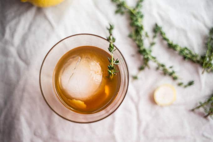 Bourbon Thyme Cocktail | saltedplains.com