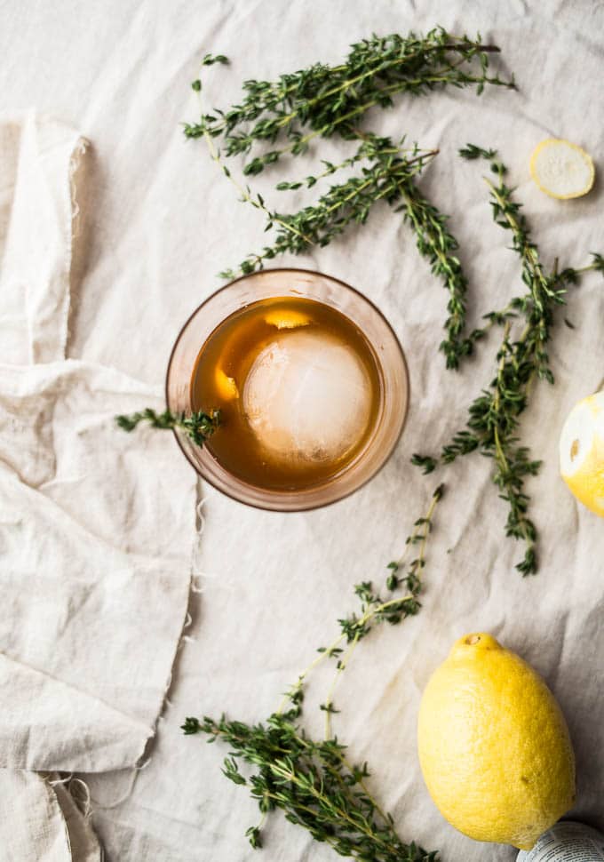 Bourbon Thyme Cocktail | saltedplains.com