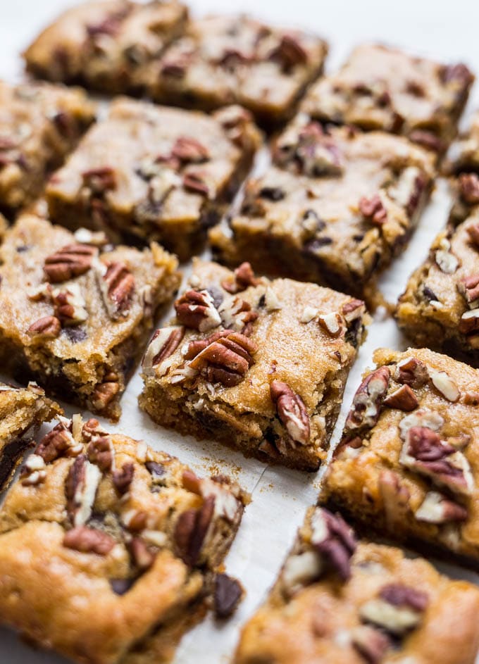 Grain-free Honey Blondies (dairy-free, refined sugar-free) | saltedplains.com