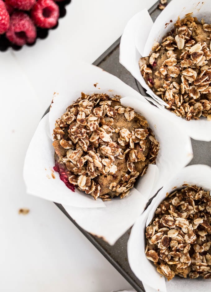 Raspberry Streusel Muffins from Heather Christo's Pure Delicious (gluten-free, vegan) | saltedplains.com