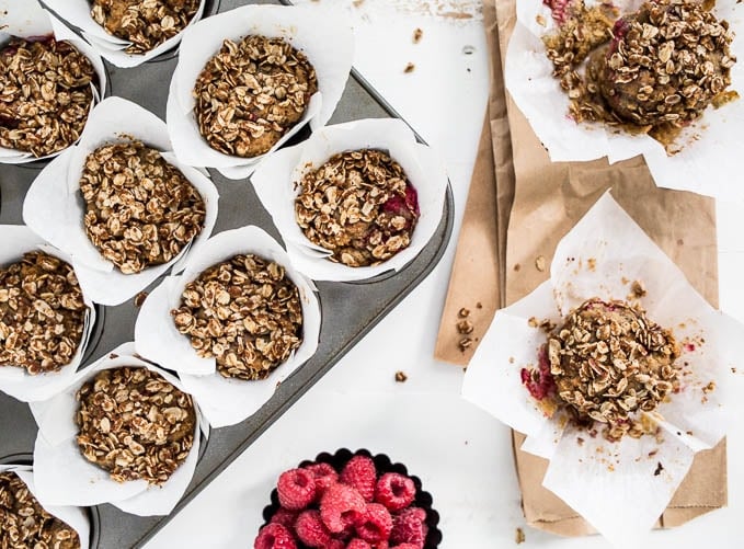 Raspberry Streusel Muffins from Heather Christo's Pure Delicious (gluten-free, vegan) | saltedplains.com