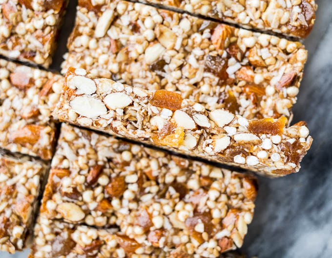 No Bake Apricot Almond Granola Bars (Gluten-Free) | saltedplains.com