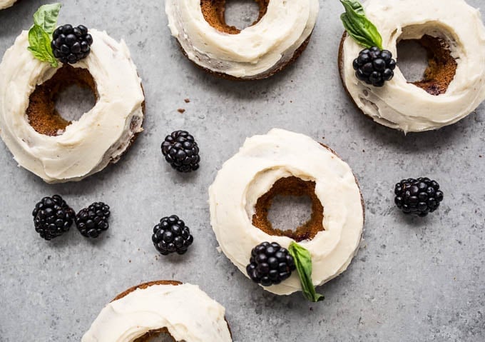 Blackberry Cheesecake Donuts (gluten-free) | saltedplains.com