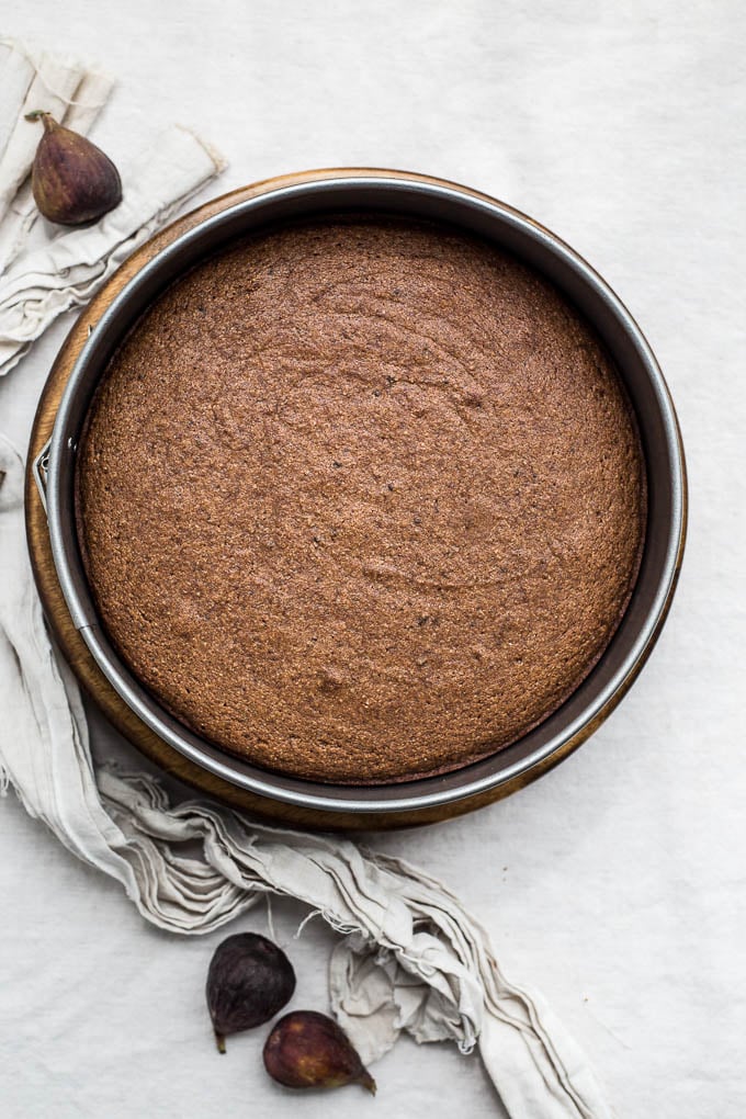 Chocolate-Almond Cake with Honey-Glazed Figs (gluten-free, dairy-free)