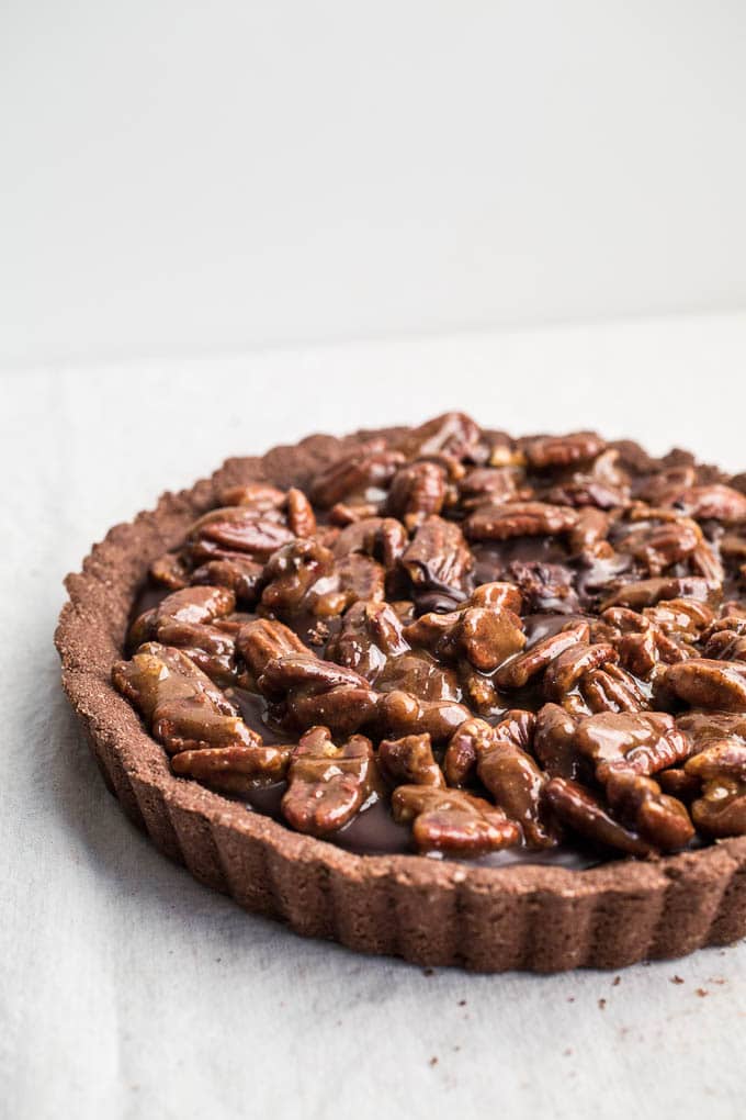 Chocolate pecan tart