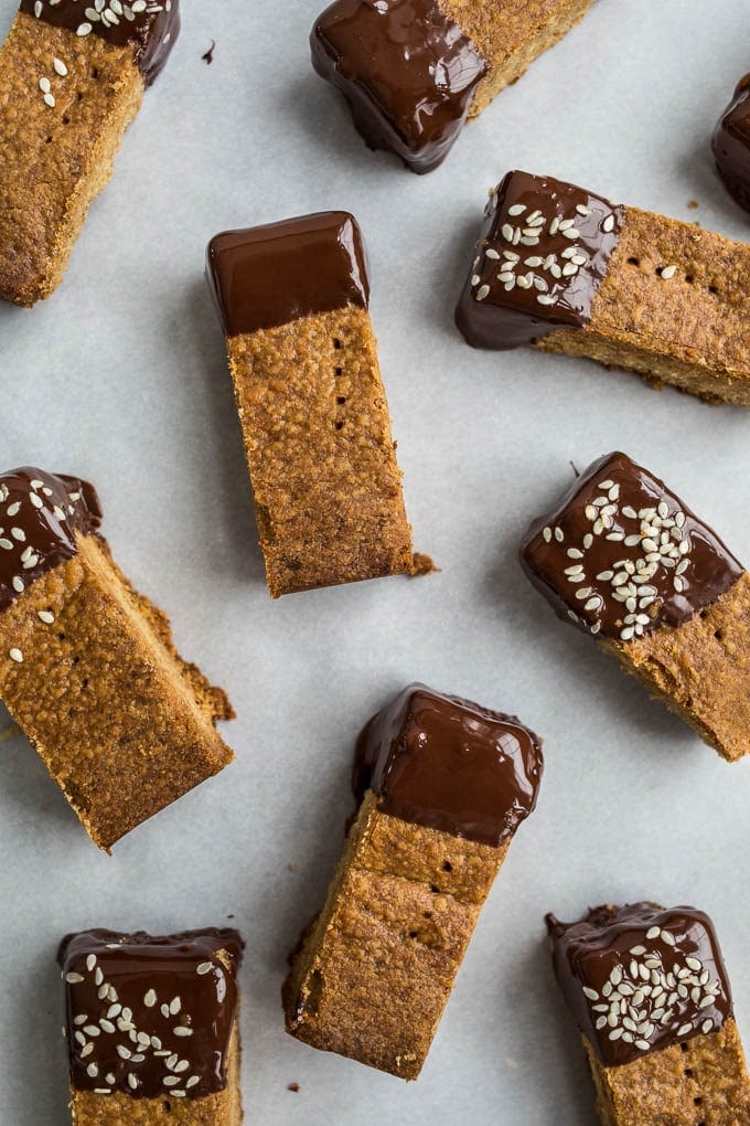 Gluten-Free Tahini Shortbread Cookies Recipe | saltedplains.com