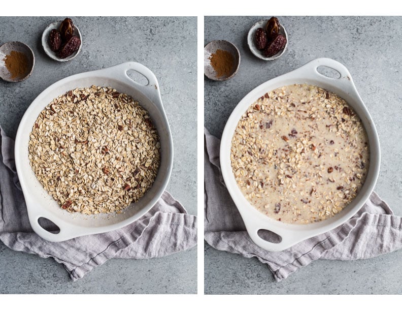 Cinnamon Roll Baked Oatmeal (gluten-free, vegan) | saltedplains.com