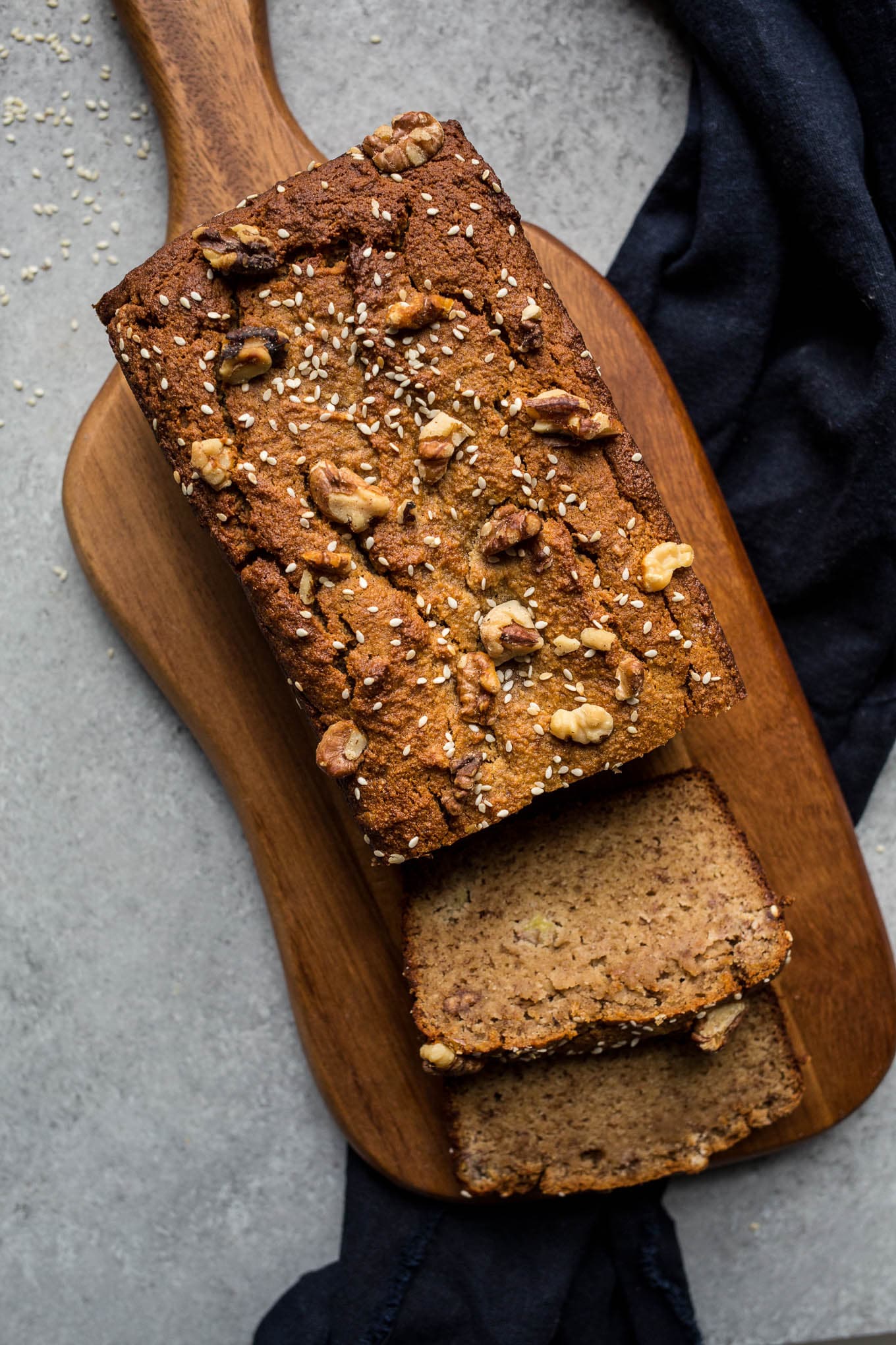 Gluten-Free Tahini Banana Bread (grain-free, dairy-free, refined sugar-free) | saltedplains.com