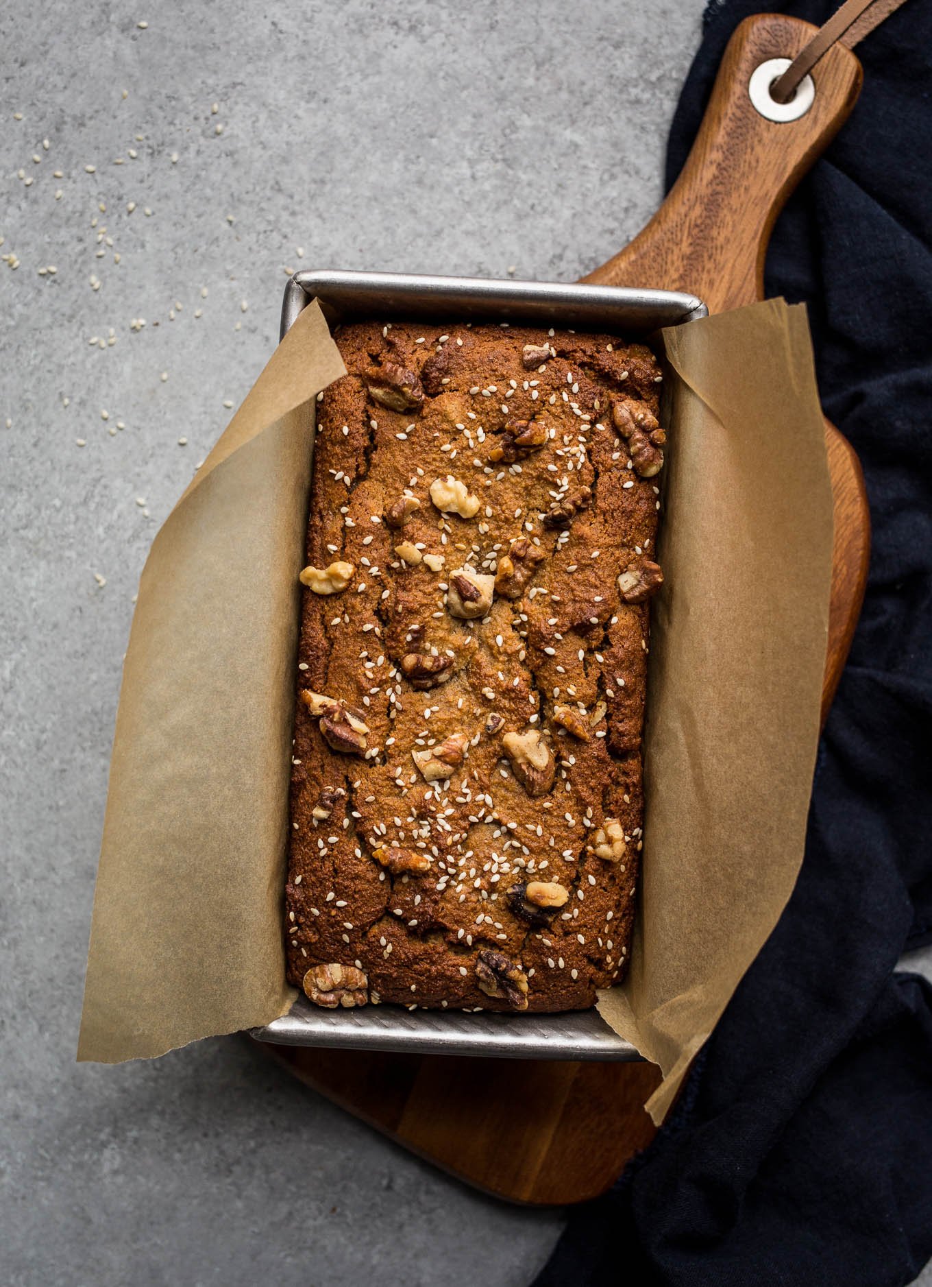 Gluten-Free Tahini Banana Bread (dairy-free, refined sugar-free) | saltedplains.com