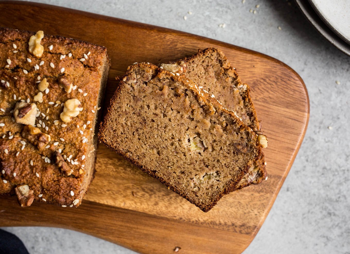 Gluten-Free Tahini Banana Bread (grain-free, dairy-free, refined sugar-free) | saltedplains.com