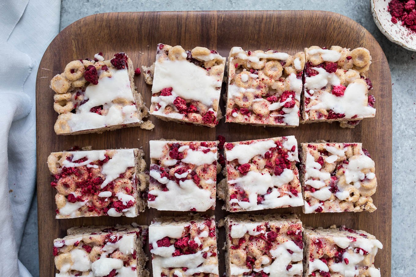 Raspberry Coconut Cereal Treats 