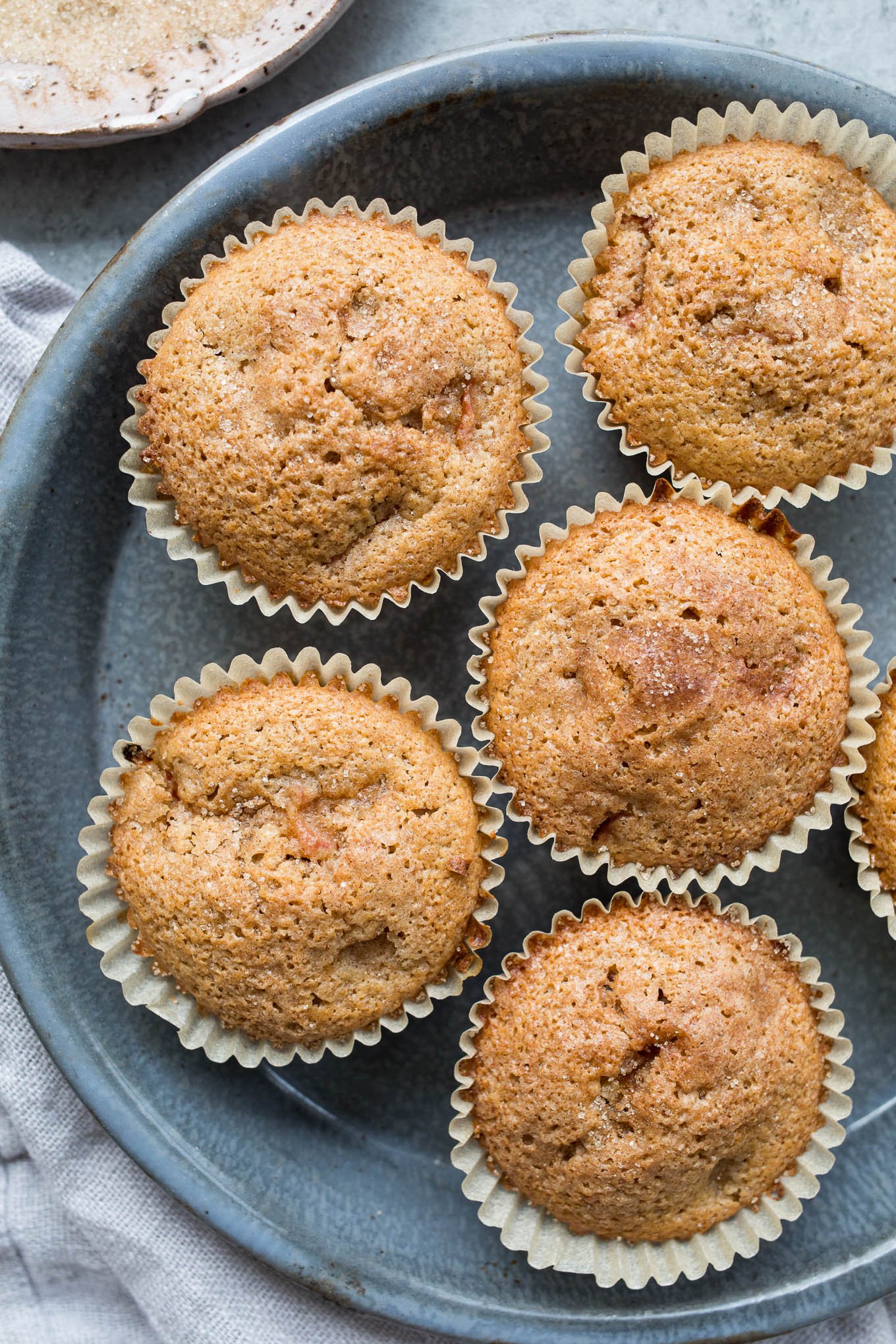 Cinnamon Rhubarb Muffins (gluten-free, dairy-free) | saltedplains.com