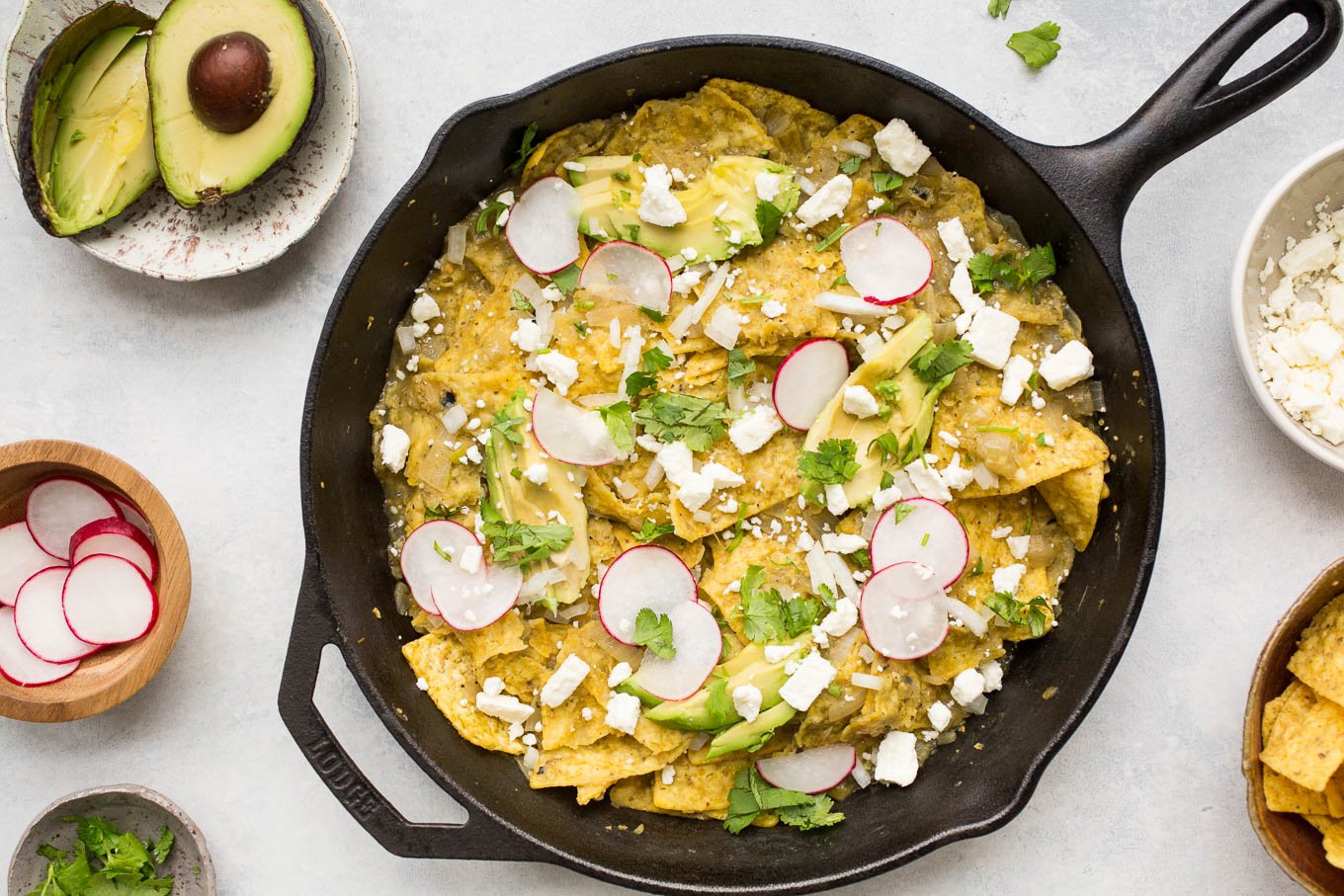 Chilaquiles Verdes with Fried Eggs (gluten-free) | saltedplains.com