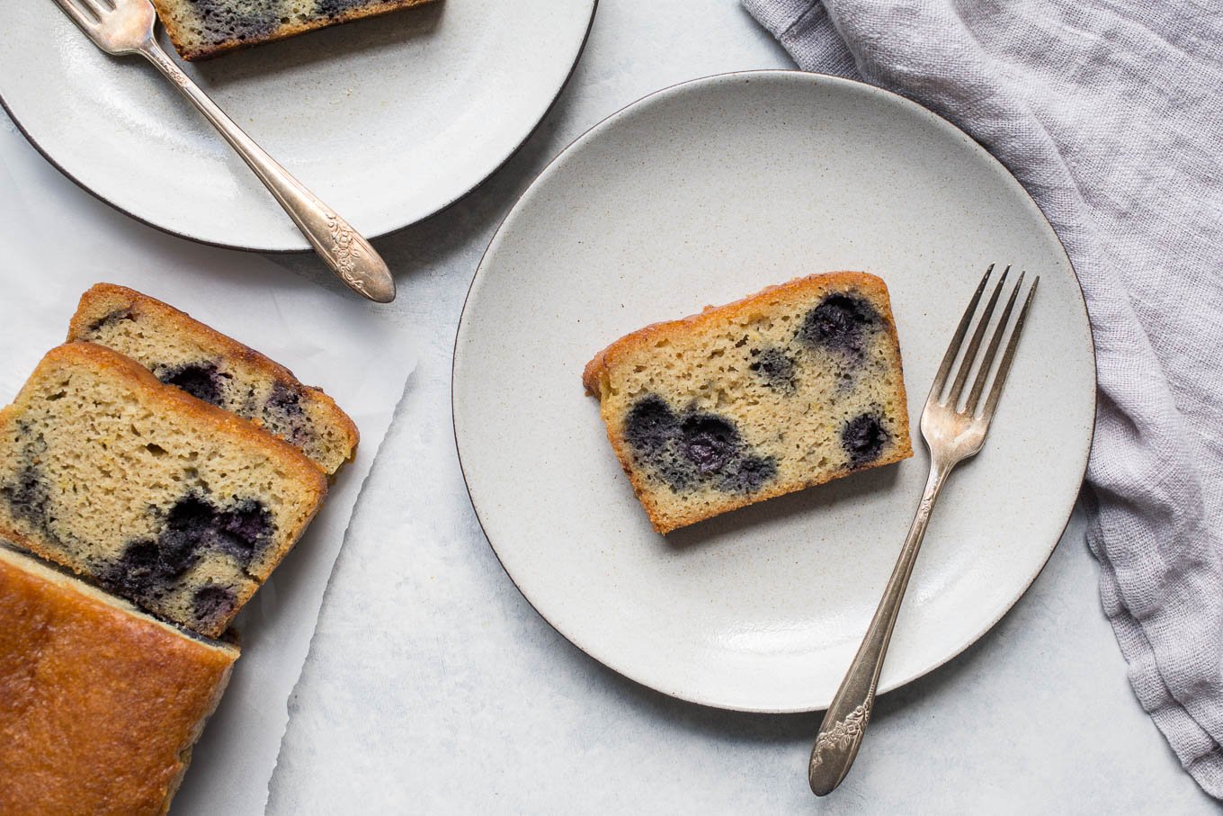 cake slices on white plates