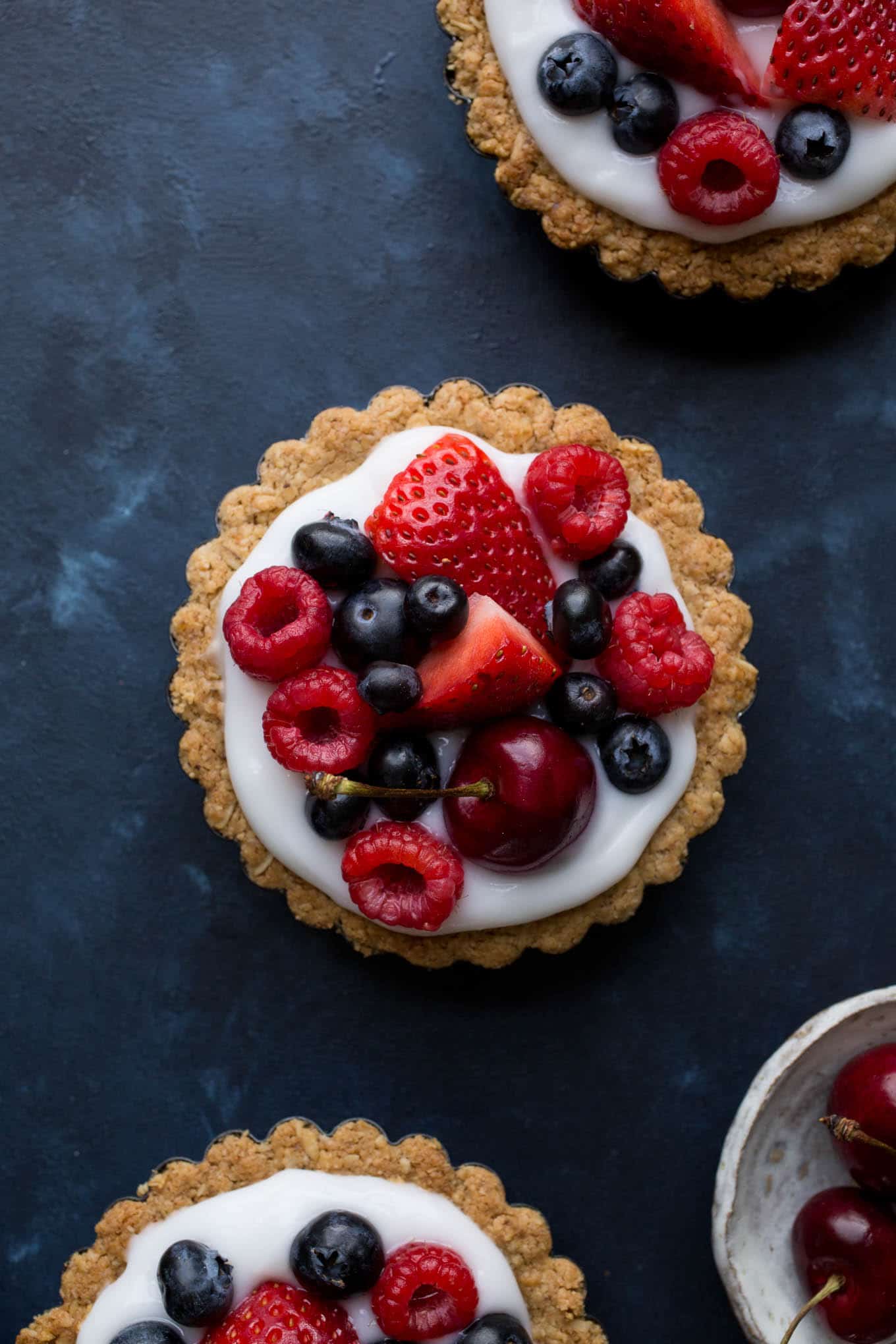 Fruit and Yogurt Granola Tarts from Vegetarian Heartland (gluten-free, vegan, refined sugar-free)