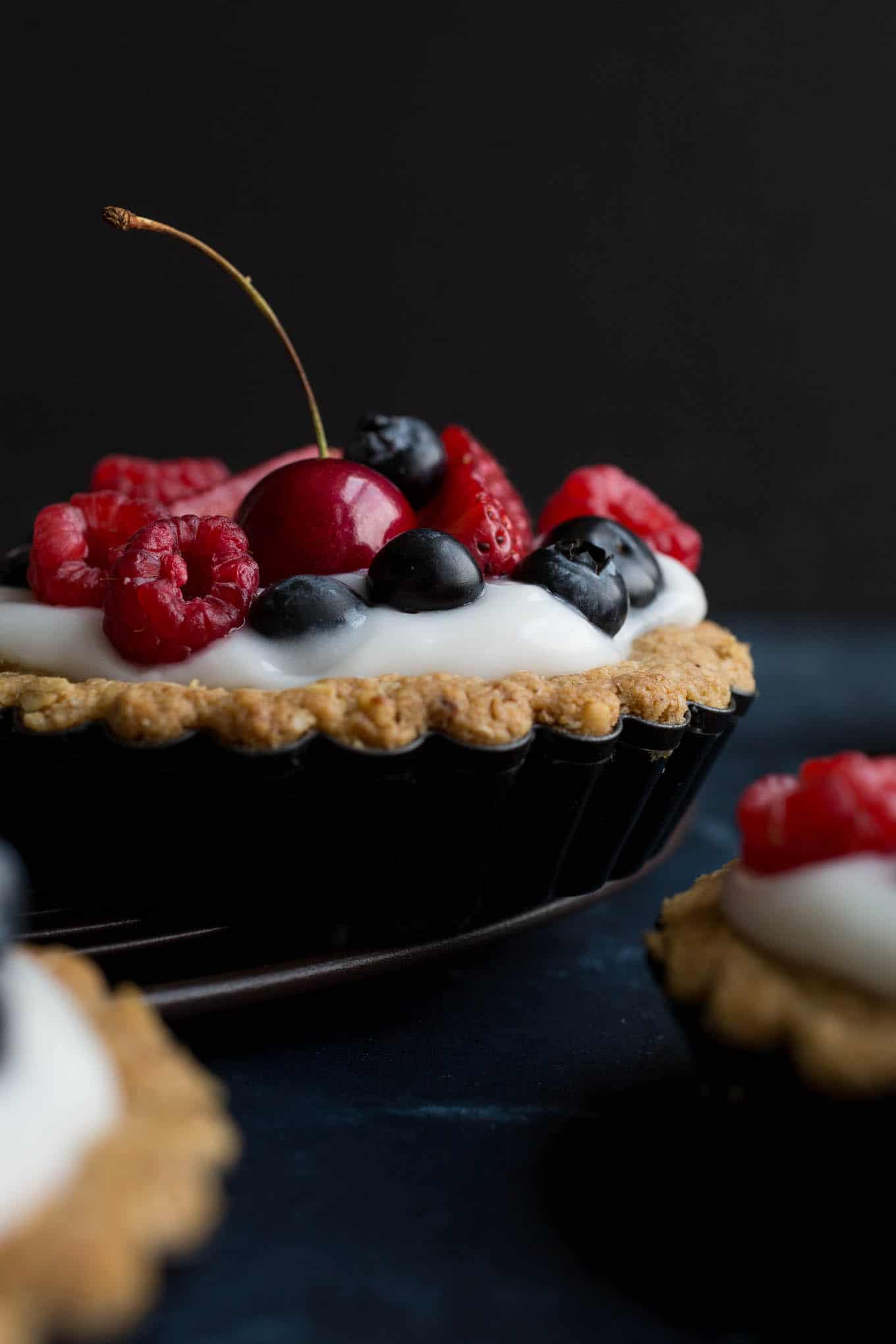 Fruit and Yogurt Granola Tarts from Vegetarian Heartland (gluten-free, vegan, refined sugar-free)