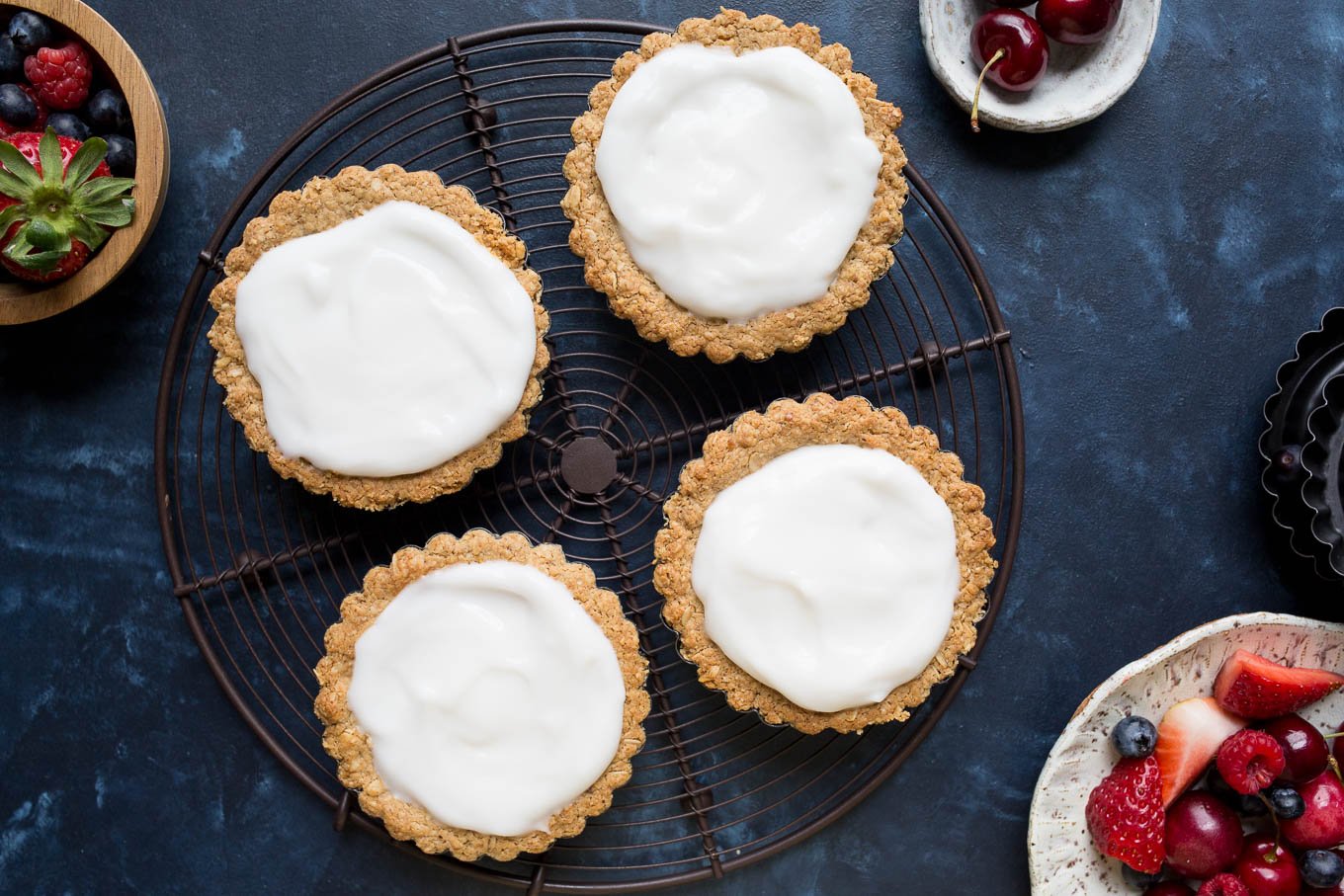 Fruit and Yogurt Granola Tarts (gluten-free, vegan, refined sugar-free)