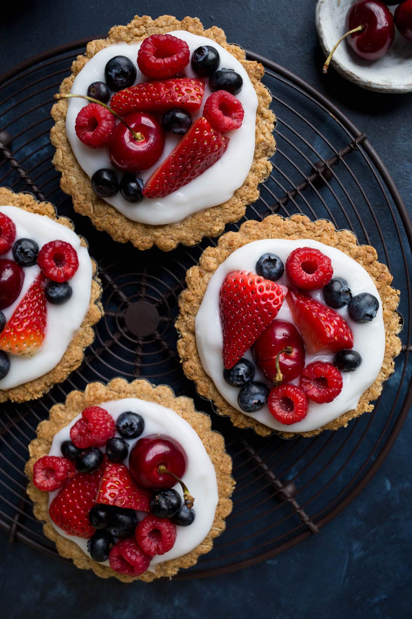 Fruit and Yogurt Granola Tarts (gluten-free, vegan, refined sugar-free)