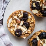 Healthy Baked Oatmeal Cups are an easy on-the-go breakfast loaded with fiber, protein, and whole grains. Use your favorite toppings for added crunch and flavors. Gluten-free, vegan, refined sugar-free. 