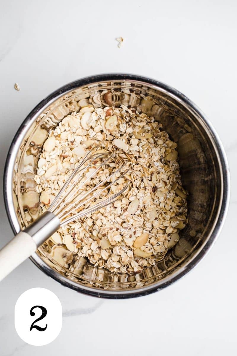 Oat mixture in a bowl.