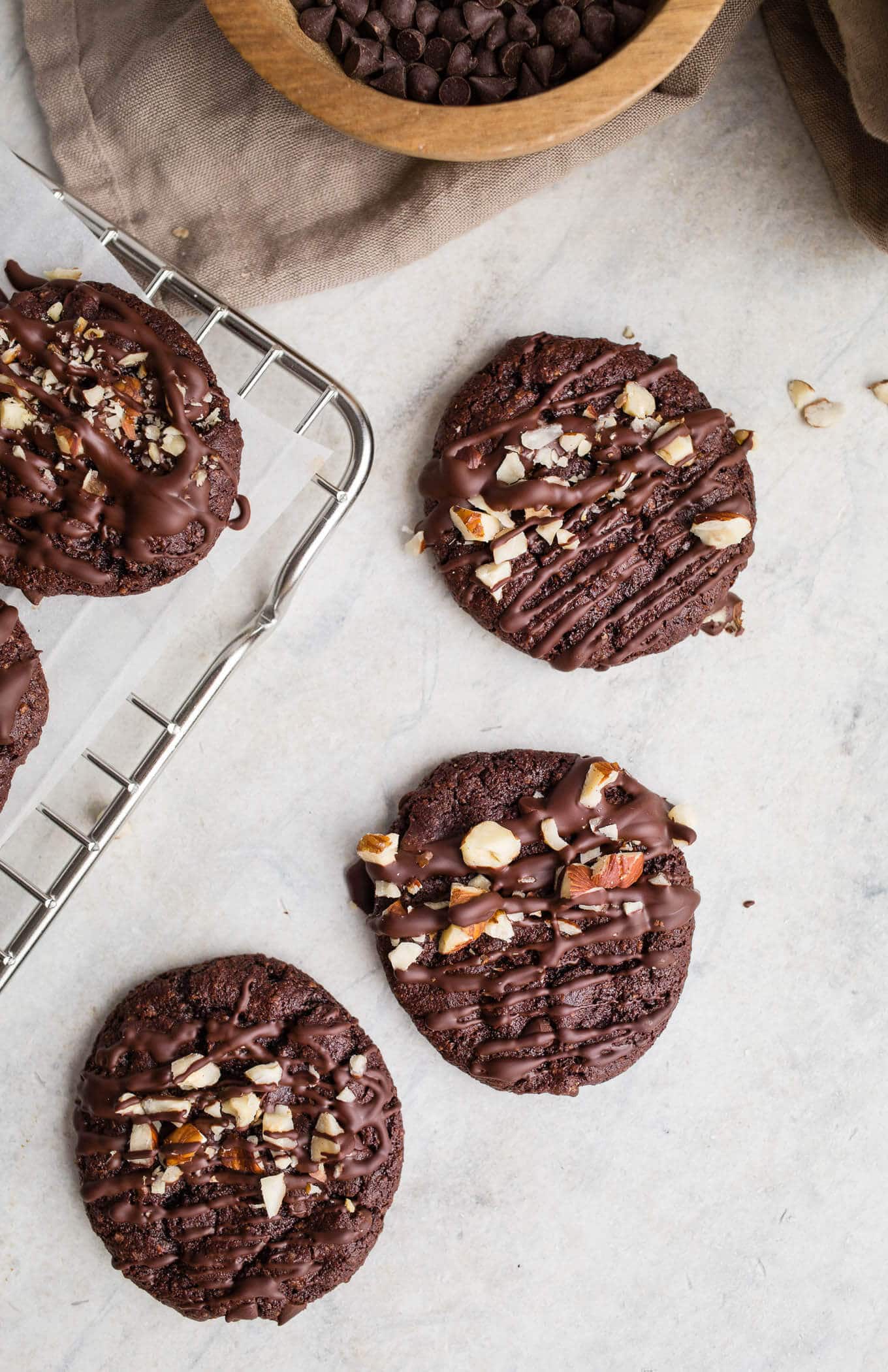 chocolate cookies with nuts