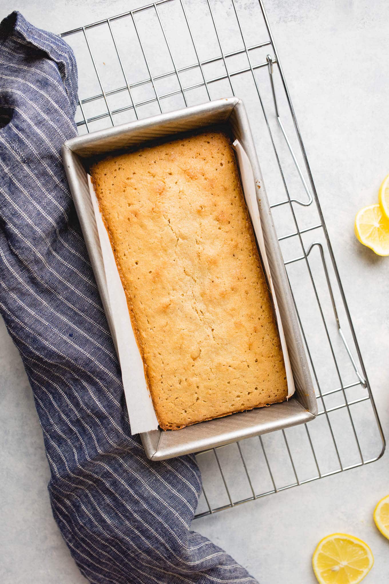  A cake in a loaf pan.