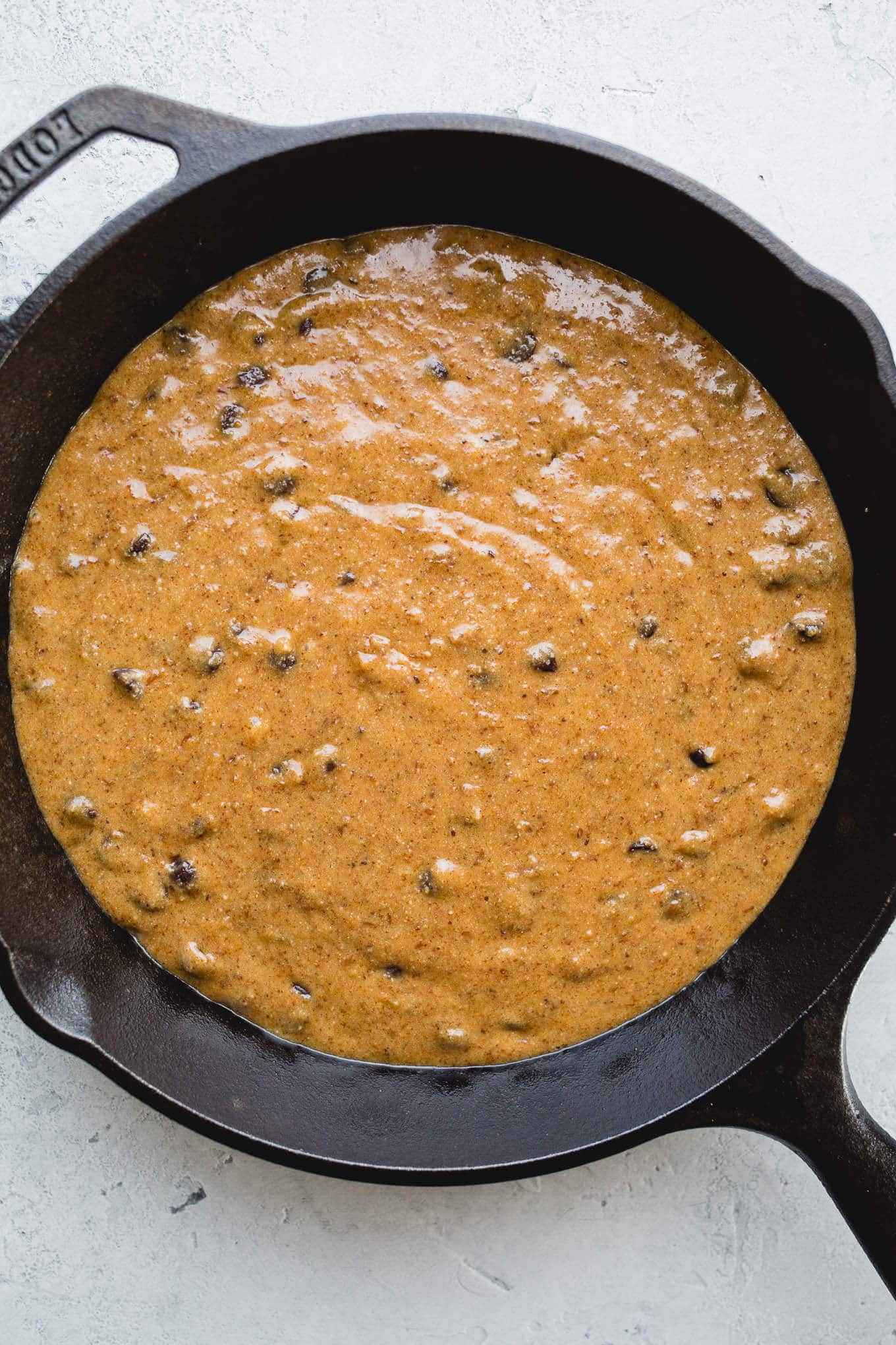cookie dough in skillet