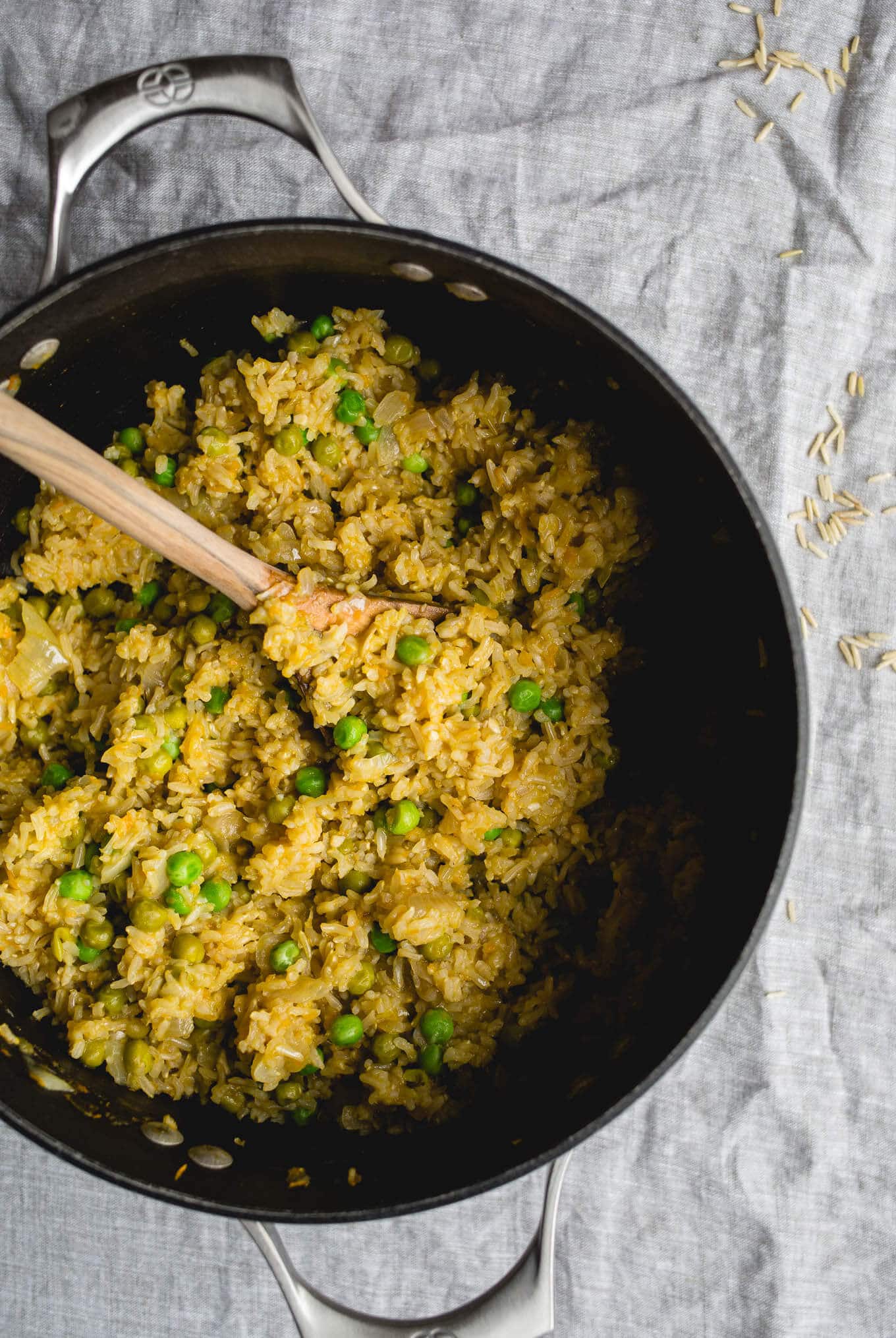 Brown Rice Risotto with Peas and Carrots is a gluten-free and vegan one-pot meal made with simple ingredients. 