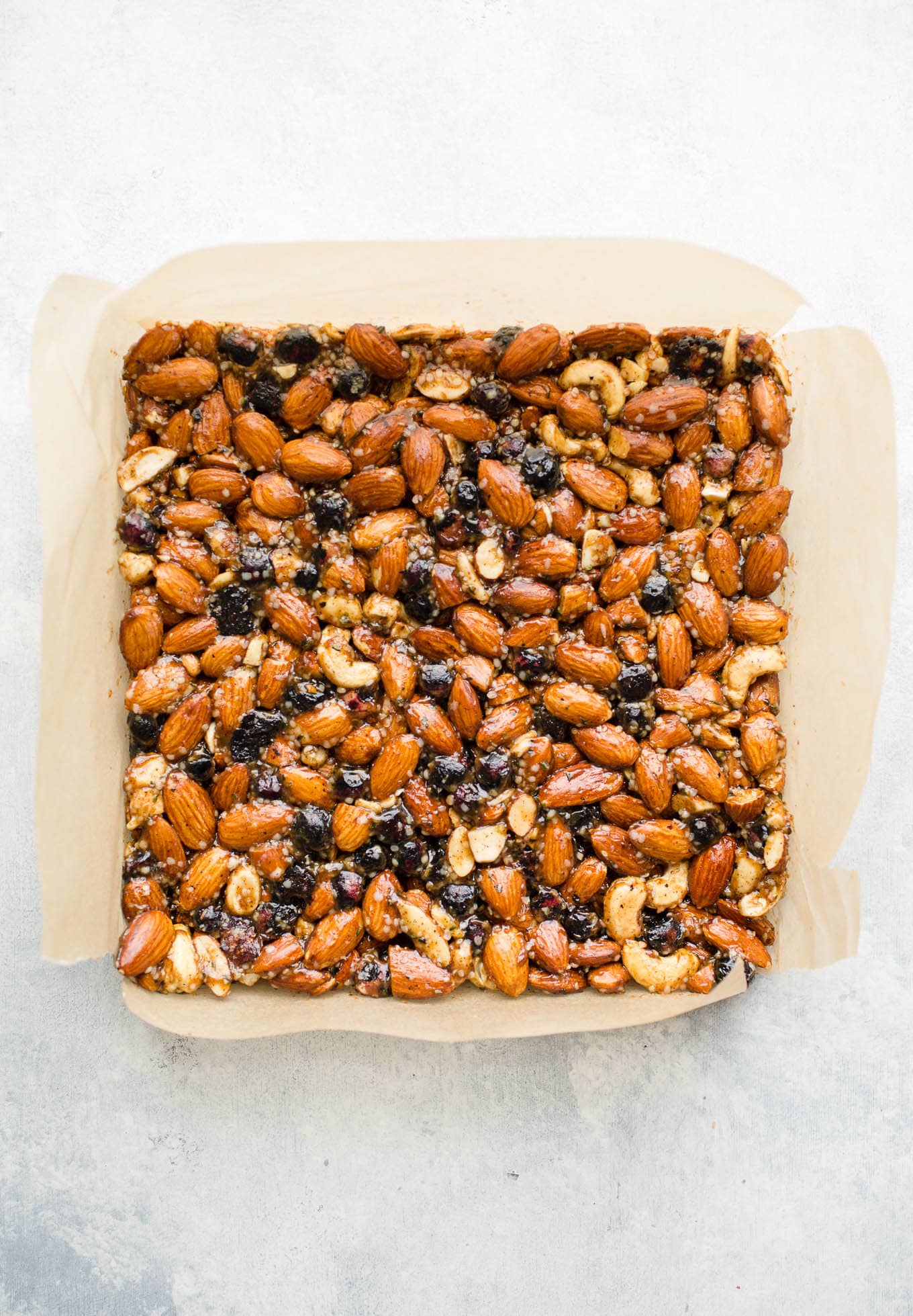 pressed nuts and seeds in pan