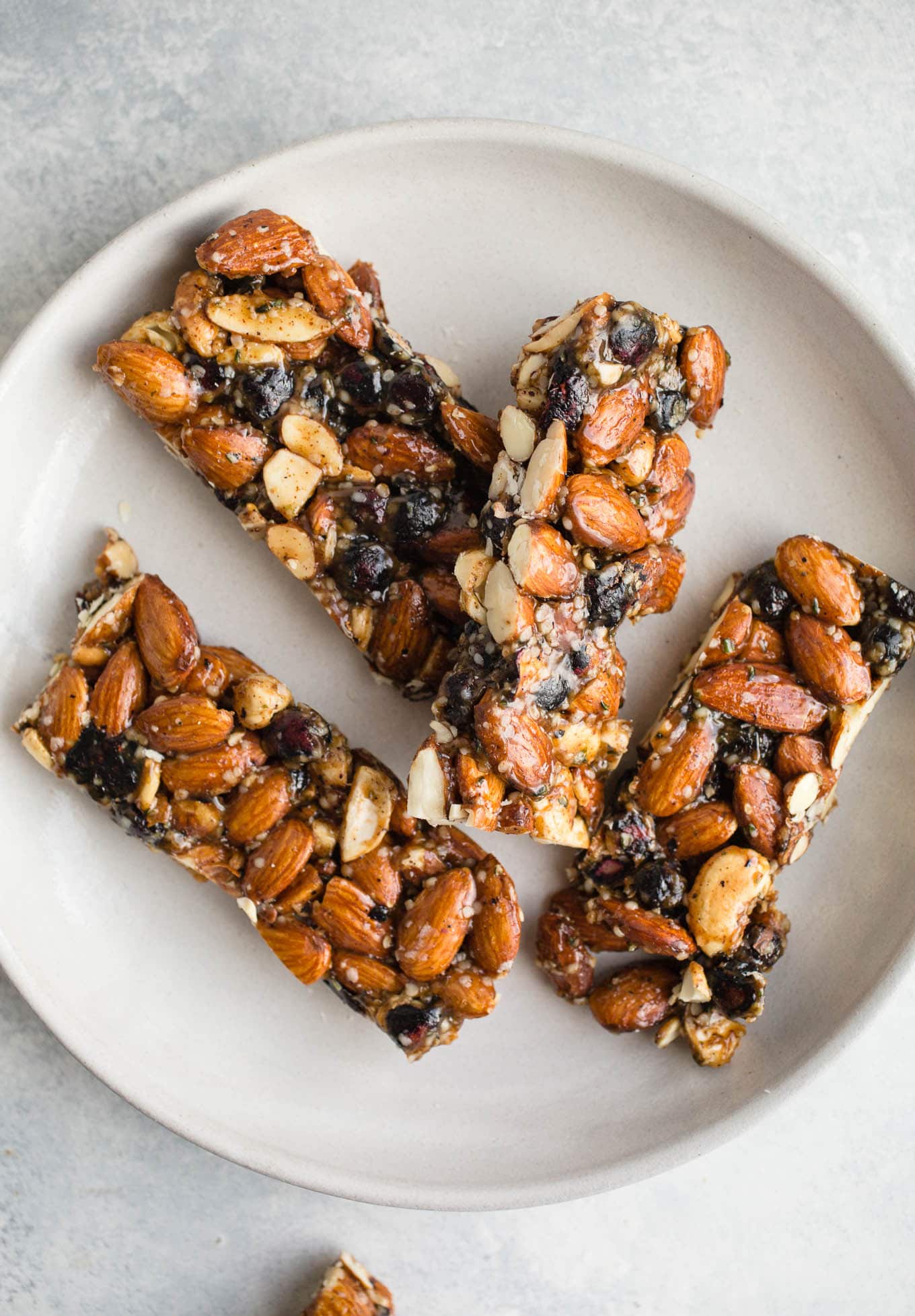 snack bars on a plate