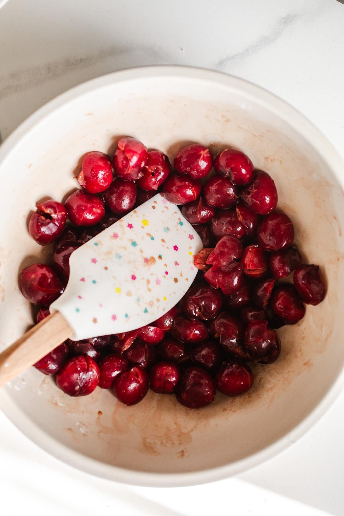 Cherries in a bowl. 