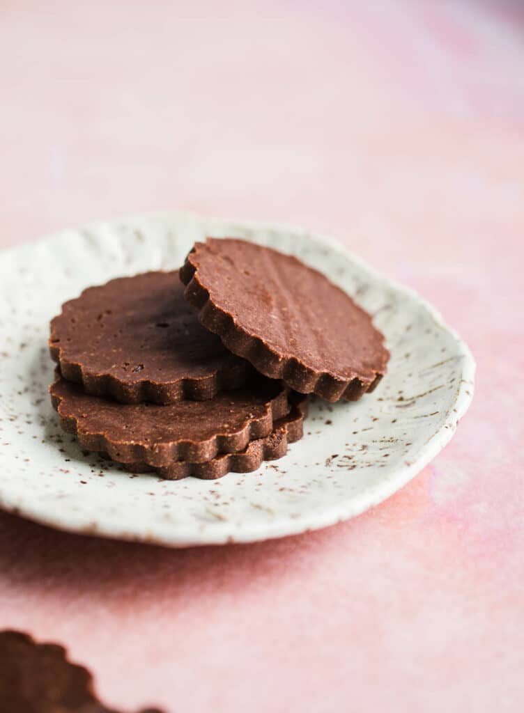chocolate cookies on plate