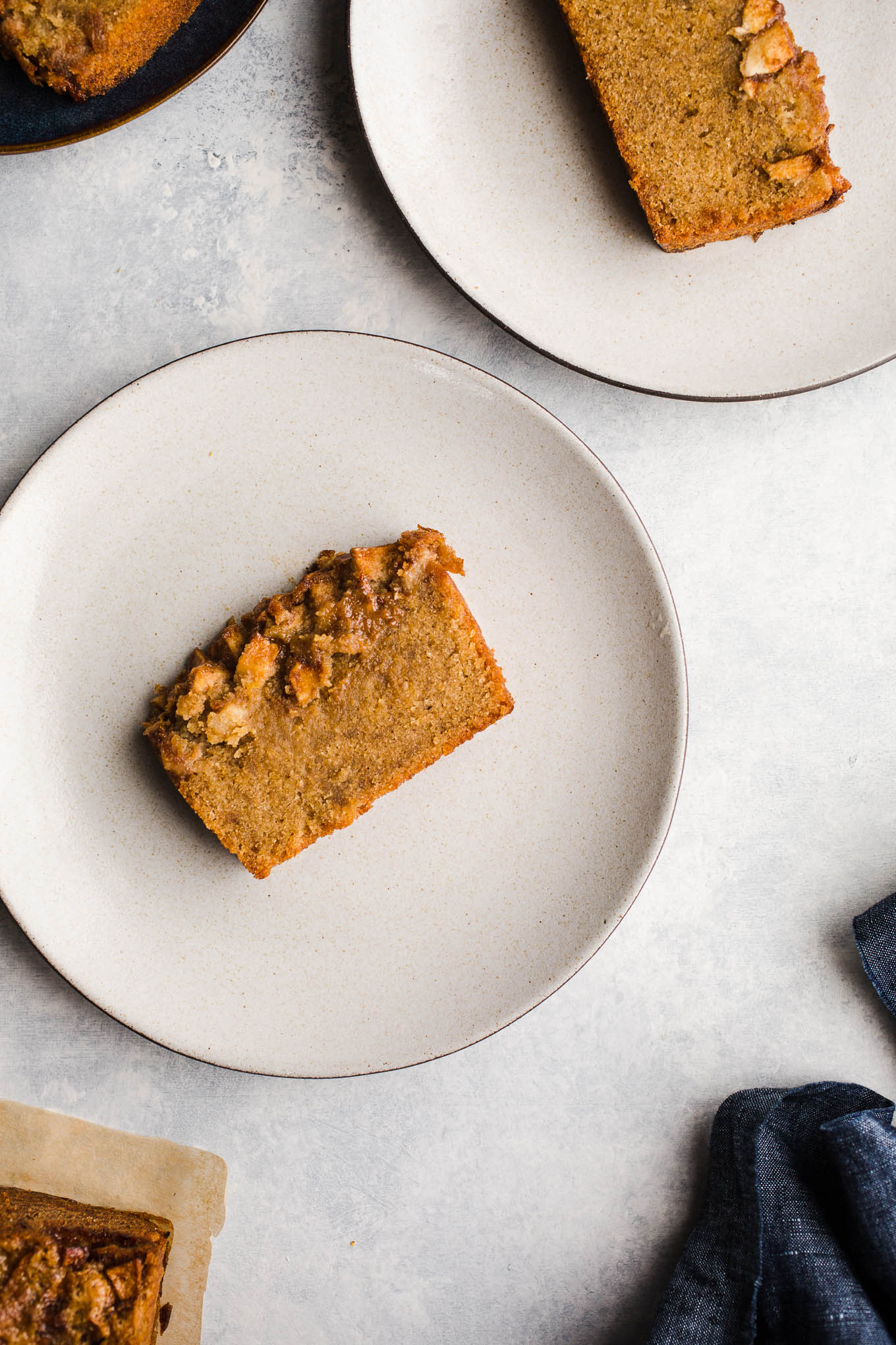 Gluten-Free Apple Pound Cake topped with caramelized apples and spices. Dairy-free.